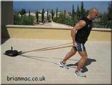 Power walking forwards using straps